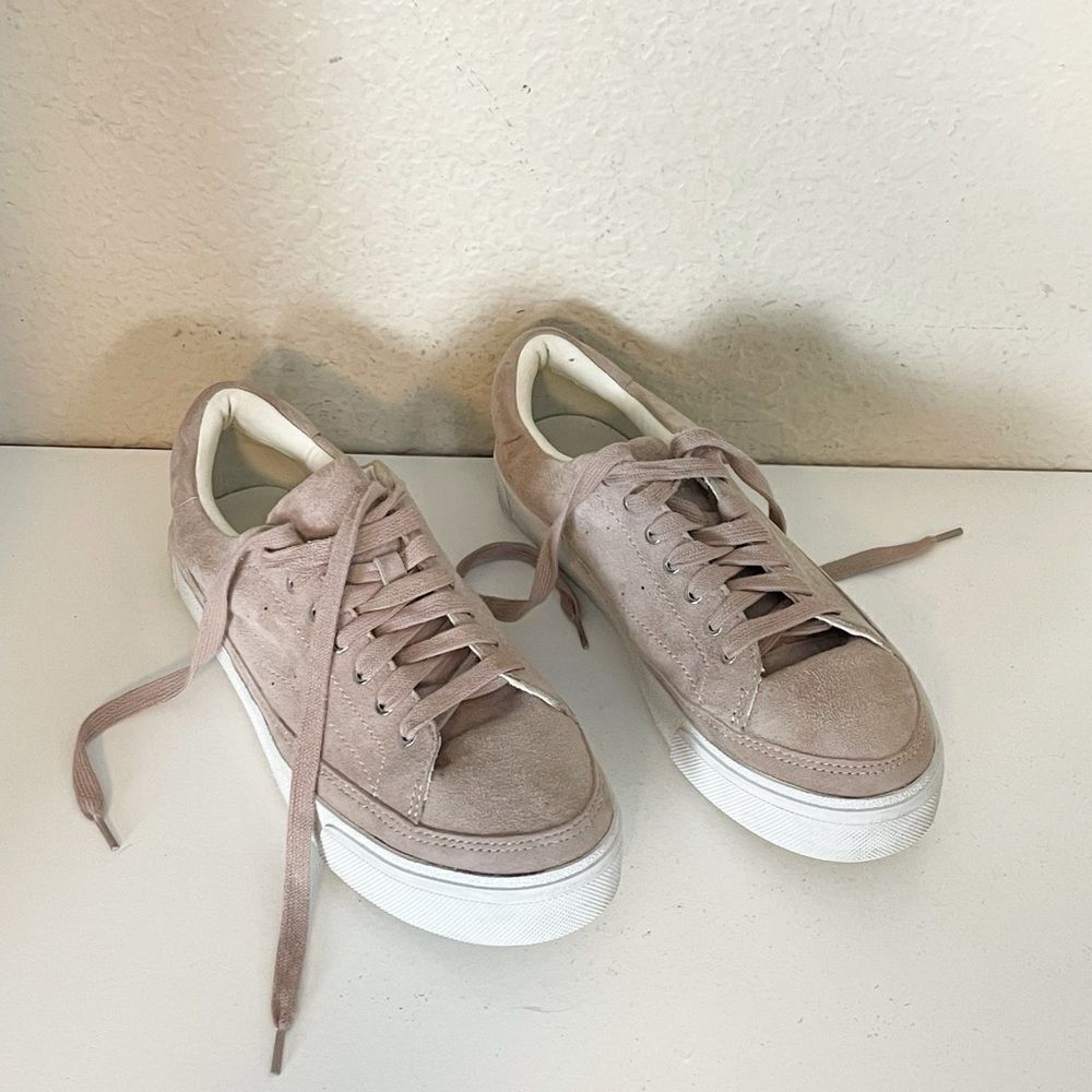 ALL SAINTS Trish suede platform sneaker in Dirty Pink. US 8/39 - Picture 5 of 13